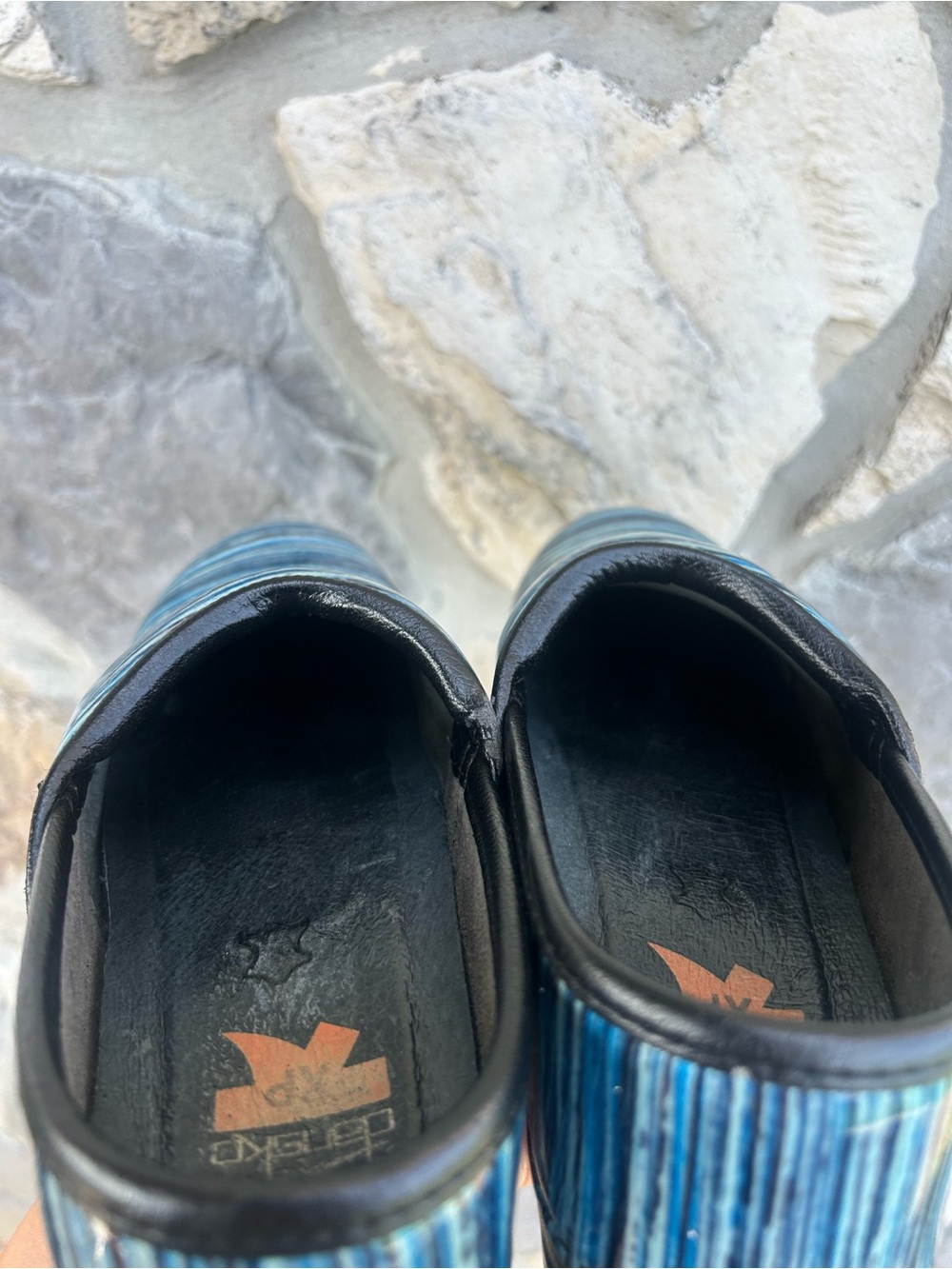 Dansko XP Clogs Size 37 (US 6.5-7) Blue Slip On Comfort Shoes Removable Insoles - Picture 8 of 9